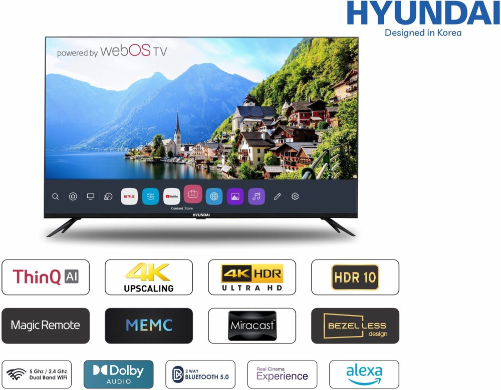 Hyundai 109 cm (43 inch) Ultra HD (4K) LED Smart WebOS TV - UHDHY43WSR4BYI5
