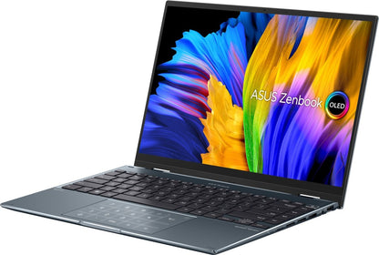 Asus Zenbook Flip 14 OLED Intel H-Series Core i7 12th Gen - (16GB/512GB SSD/Windows 11 Home) UP5401ZA-KN701WS 2 in 1 लैपटॉप - 14 इंच, पाइन ग्रे, 1.40 Kg, MS Office के साथ