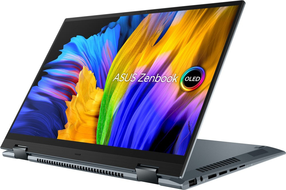 Asus Zenbook Flip 14 OLED Intel H-Series Core i7 12th Gen - (16GB/512GB SSD/Windows 11 Home) UP5401ZA-KN701WS 2 in 1 लैपटॉप - 14 इंच, पाइन ग्रे, 1.40 Kg, MS Office के साथ