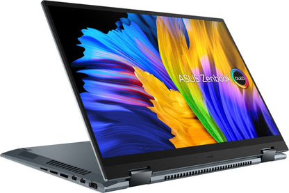 Asus Zenbook Flip 14 OLED Intel H-Series Core i7 12th Gen - (16GB/512GB SSD/Windows 11 Home) UP5401ZA-KN701WS 2 in 1 लैपटॉप - 14 इंच, पाइन ग्रे, 1.40 Kg, MS Office के साथ