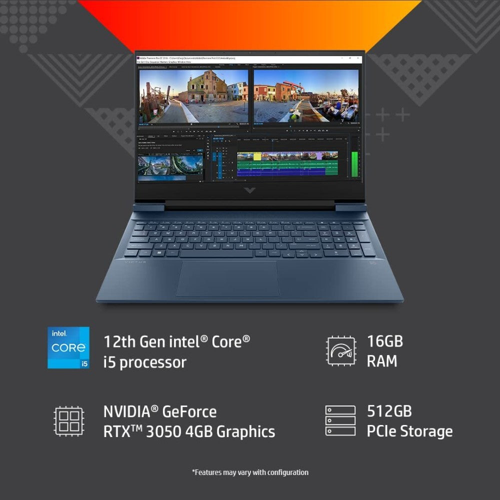 HP Core i5 12th Gen - (16 GB/512 GB SSD/Windows 11 Home/4 GB Graphics/NVIDIA GeForce RTX RTX 3050 4GB Graphics Card) 15-FA0555TX Gaming Laptop - 15.6 inch, Performance Blue, With MS Office
