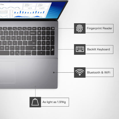 DELL Vostro Ryzen 7 Octa Core 5825U - (16 GB/512 GB SSD/Windows 11 Home) Vostro 5625 पतला और हल्का लैपटॉप - 16 इंच, टाइटन ग्रे, 1.91 किग्रा, MS ऑफिस के साथ