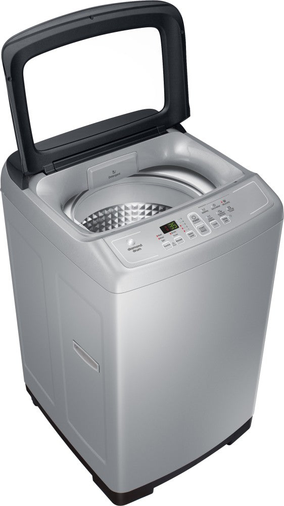 SAMSUNG 6.5 kg Diamond Drum feature Fully Automatic Top Load Washing Machine Silver - WA65A4002VS/TL