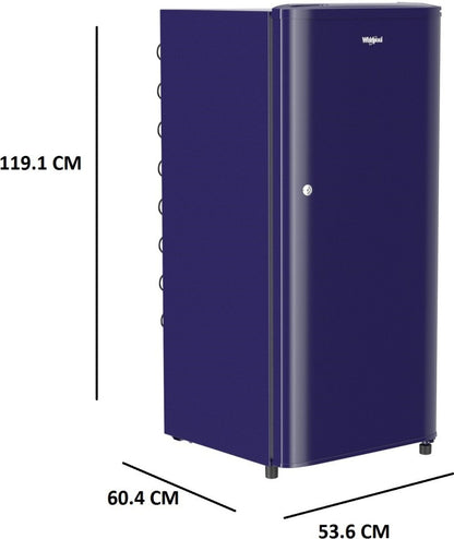 Whirlpool 190 L Direct Cool Single Door 3 Star Refrigerator - Solid Blue / Blue, WDE 205 CLS 3S BLUE