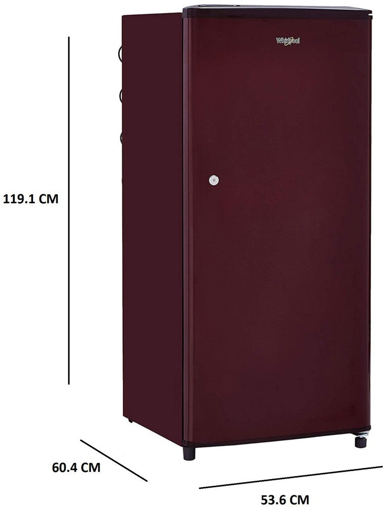 Whirlpool 184 L Direct Cool Single Door 3 Star Refrigerator - Solid Wine / Wine, 205 WDE CLS 3S SHERRY WINE-Z