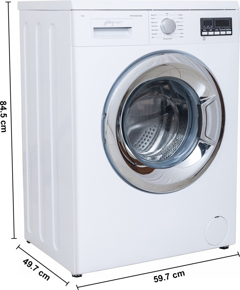 Godrej 6 kg Fully Automatic Front Load Washing Machine with In-built Heater White - WF Eon 600 PAEC