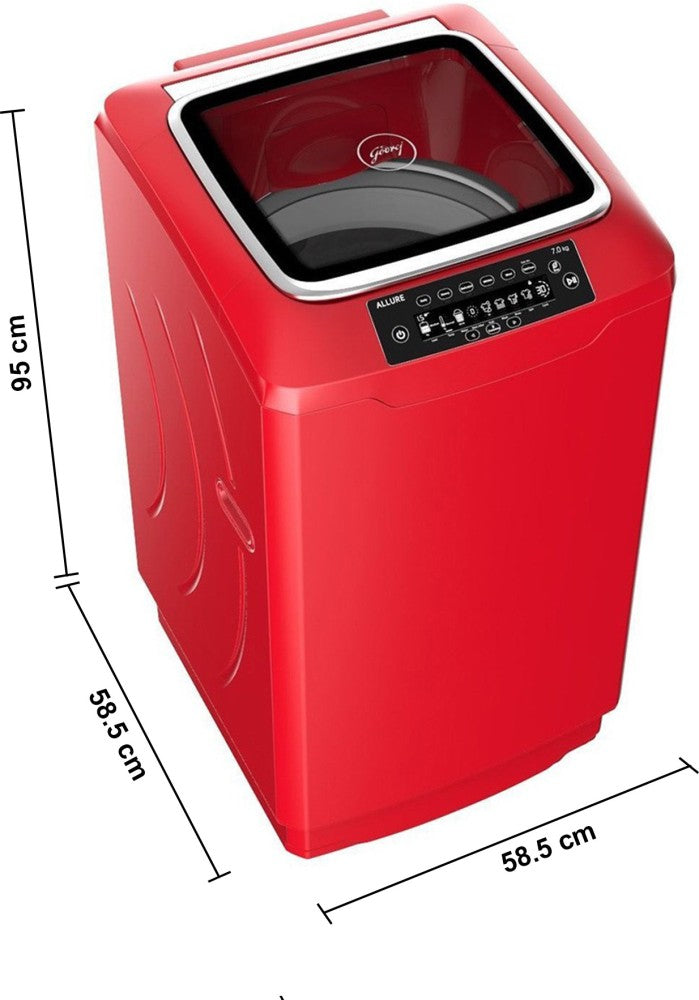 Godrej 7 kg Fully Automatic Top Load Washing Machine with In-built Heater Red - WT EON Allure 700 PAHMP MT RD