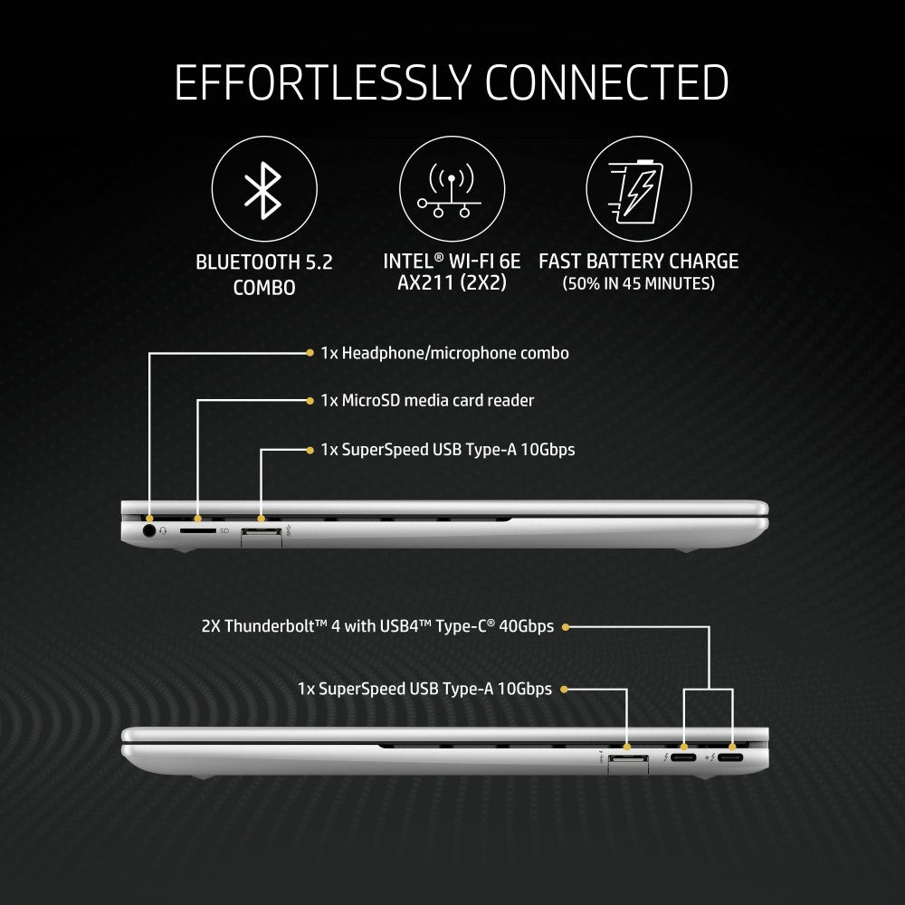 HP Envy x360 क्रिएटर Intel Evo Core i5 12वीं पीढ़ी - (16 GB/512 GB SSD/Windows 11 Home) x360-bf0121TU पतला और हल्का लैपटॉप - 13.4 इंच, नेचुरल सिल्वर, 1.32 किलोग्राम, MS ऑफिस के साथ