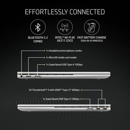 HP Envy x360 क्रिएटर Intel Evo Core i5 12वीं पीढ़ी - (16 GB/512 GB SSD/Windows 11 Home) x360-bf0121TU पतला और हल्का लैपटॉप - 13.4 इंच, नेचुरल सिल्वर, 1.32 किलोग्राम, MS ऑफिस के साथ