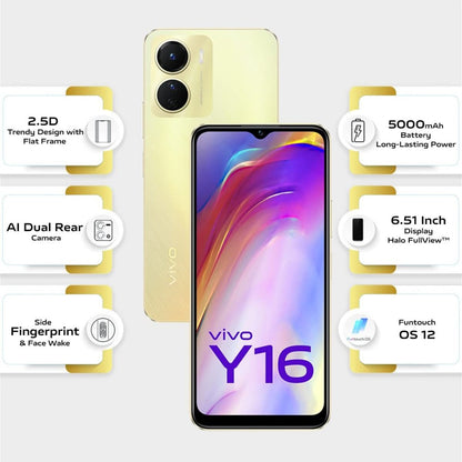 vivo Y16 (Gold, 64 GB) - 4 GB RAM