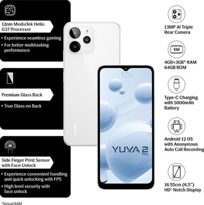 LAVA YUVA 2 PRO (White, 64 GB) - 4 GB RAM