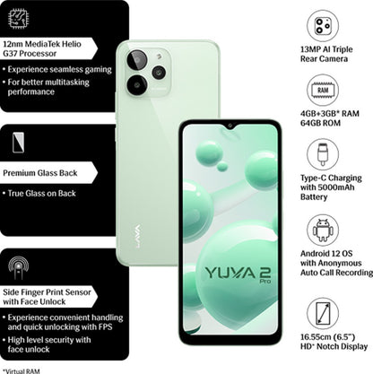 LAVA YUVA 2 PRO (Glass Green, 64 GB) - 4 GB RAM